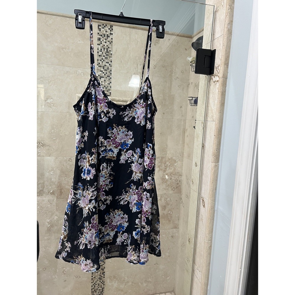 Show Me Your MuMu Mini Dress Size S Swing Floral Sundress Purple Sleeveless